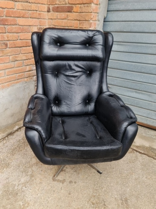 butaca giratoria despacho metal piel negra 1u